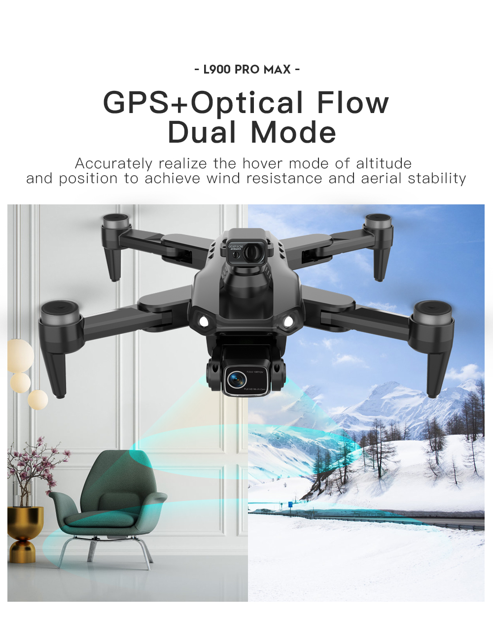 LYZRC L900 PRO MAX Laser obsta - огляд і ціна Drone Gimbal 2 Axis